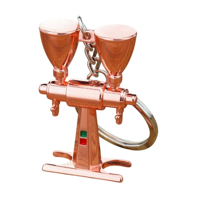 Unique Coffee Machine Filter Handle Keychain Fashion Metal Key Ornament Bag Charm Present for Coffee Aficionados