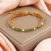 ZMZY Gold Color Women's Cubic Zirconia Stainless Steel Bracelet Adjustable Link Lightweight Non Tarnish Iced Out Chain Bracelet