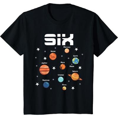 6 Year Old Outer Space Birthday Party Solar Planets 6th Gift T-Shirt