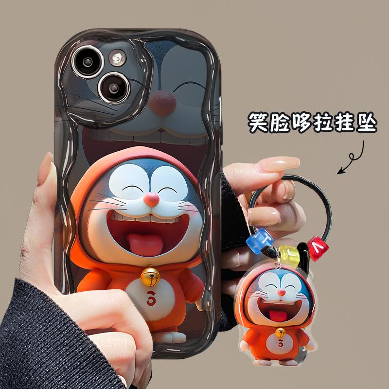 Applicable to Apple 15 mobile phone case iPhone17promax couple cute jingle cat pendant 13/12 silicone 16