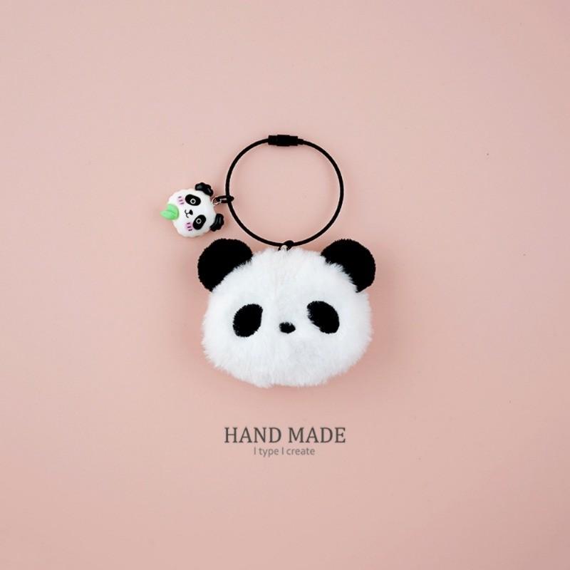 Cute Cartoon Plush Panda Doll Keychain School Bag Accessories Pendant