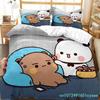 Cute Bubu Dudu Cartoon Bear Panda Bedding Set 3D Printed Suitable For Bedroom Duvet Cover Set With Pillowcases Kids Home Textile