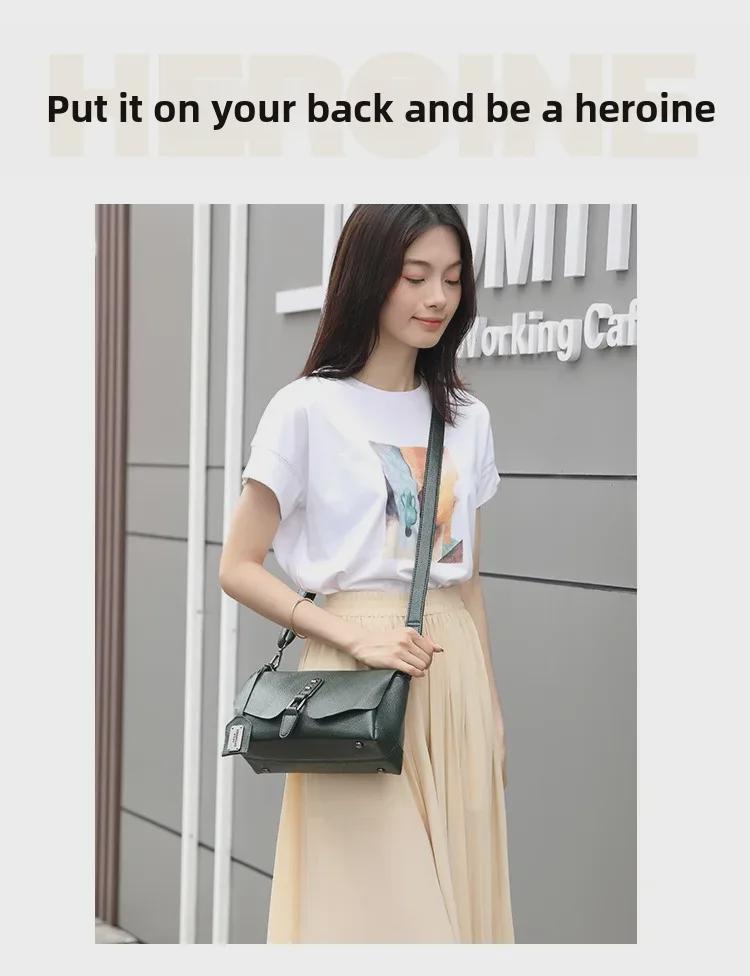 Sac bandoulière en cuir pour femme Xidi Paul 2025, style européen et américain – Grande capacité, design à rabat