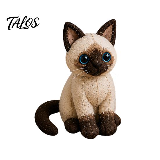 Kit de Manualidades para Adorno de Gato Patchwork DIY, Crea un Adorable Adorno, Animal 3D Costura Tela Pre-cortada Gatito Lindo para Adultos Principiantes, Decoración del Hogar