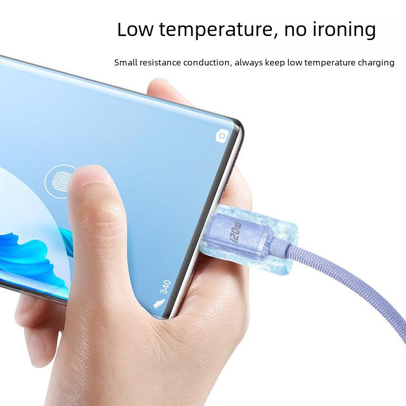 Jingyao 6A 120W Super Fast Charging Fabric Data Cable for Huawei Type-C Phones.