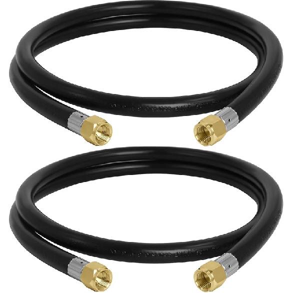 Wadoy RV Propane Hose Connector Assembly 3 Foot - 3/8" Female Flare X 3/8" Female Flare Quick Connect Hose 59913 (Total Length 3.28Ft)