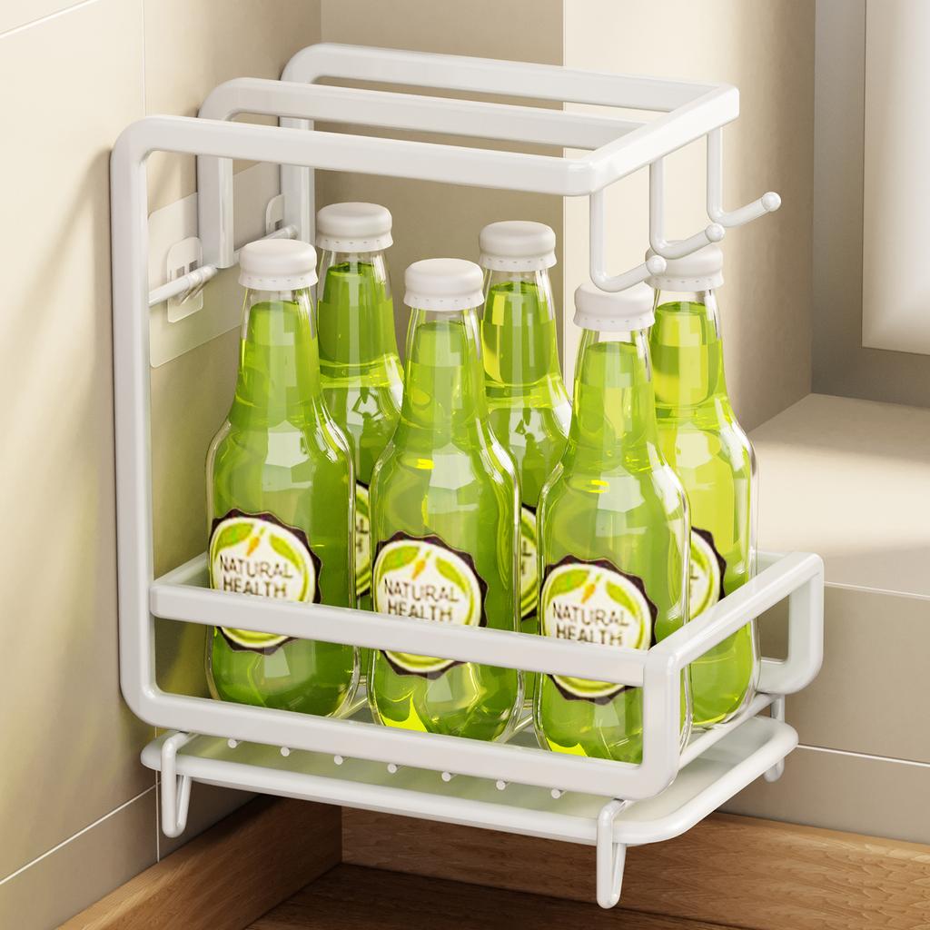 Kitchen Dishcloth Storage Rack Rag Holder Dish Brush Drying Hanger with Removable Drain Pan Dishwashing Cloth Sink Drain Rack
