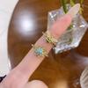 Niche Design Feeling Plated 14K High-End Sense Light Luxury Open Ring Zircon French Bee Fashion Ring Women