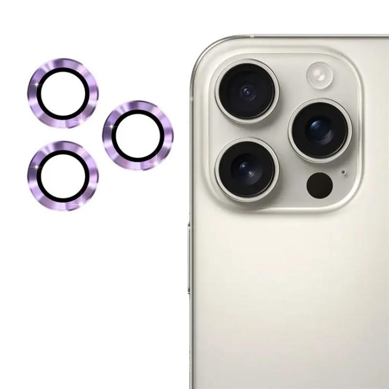 

For iPhone 12 Pro 6.1 inch/iPhone 12 Pro Max 6.7 inch Camera Lens Protector WANLONFENG Metal CD Texture Tempered Glass Lens Film Light Purple