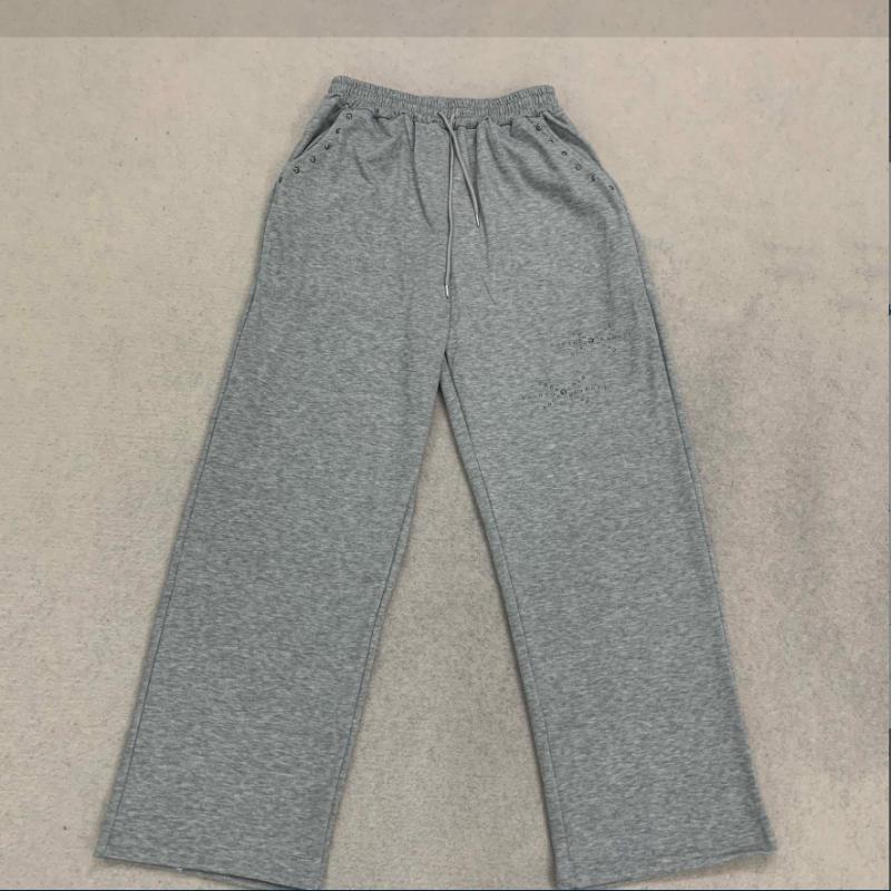 Retro Street Nieten Elastischer Bund Weiter Bein Herren und Damen Locker Schlank Lässige Hosen