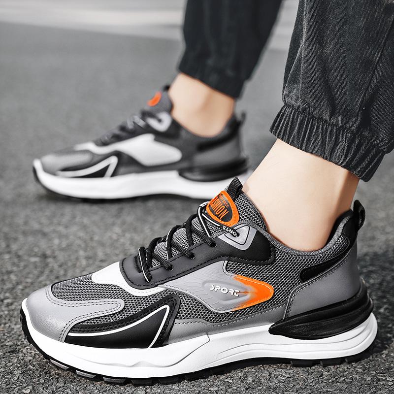 Men's breathable mesh casual sports shoes four season new soft soled non slip outdoor running shoes student shoes male sneakers