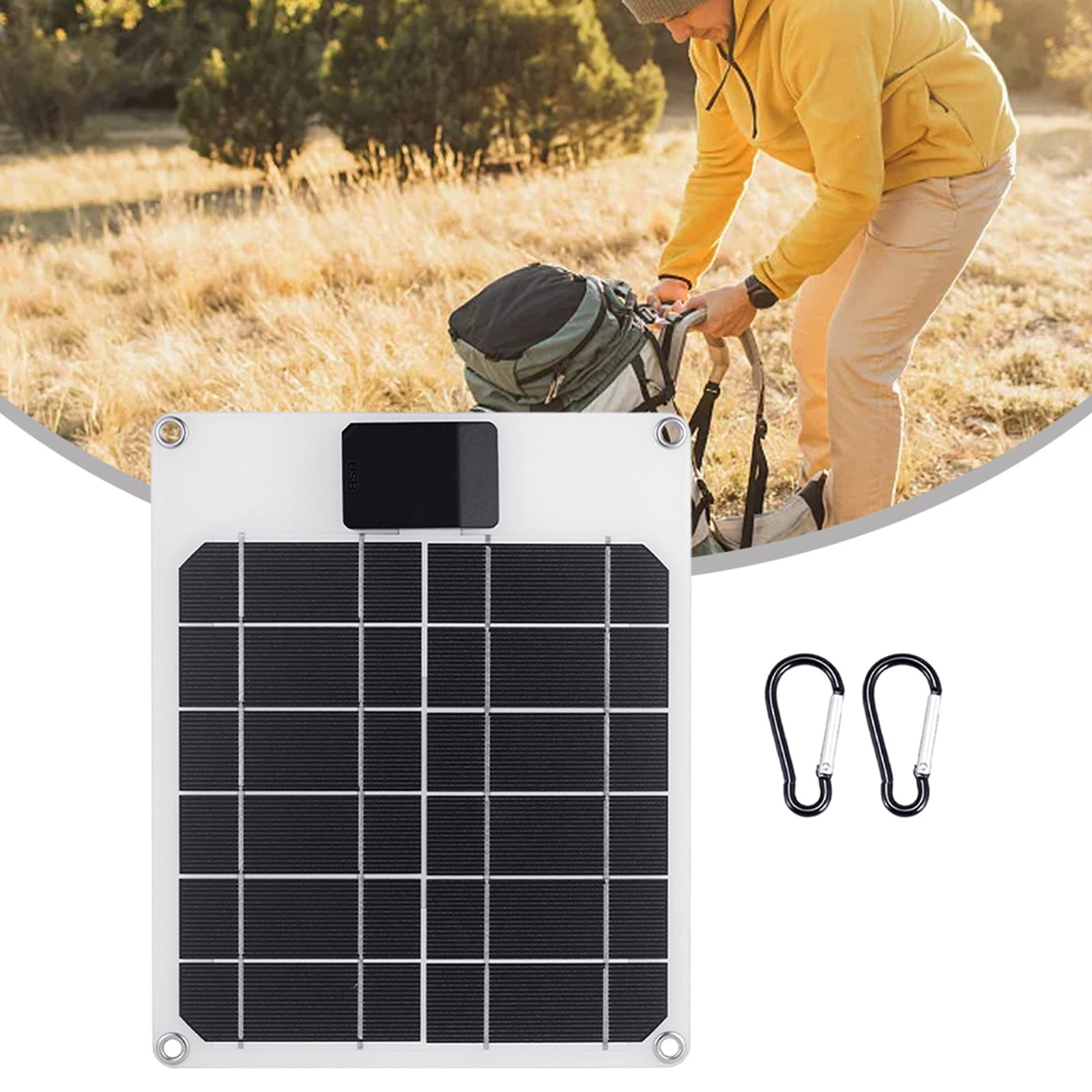 

GKM215 5W 5V Monocrystalline Solar Panel Charger USB Port Portable for Cell Phone Camping Hiking Travel Blue