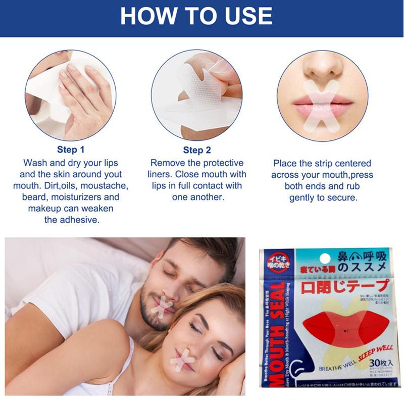 30/150Pcs Anti Snoring Mouth Tape Sleep Strip Less Mouth Breathing Instant Snoring Relief for Better Nose Breathing