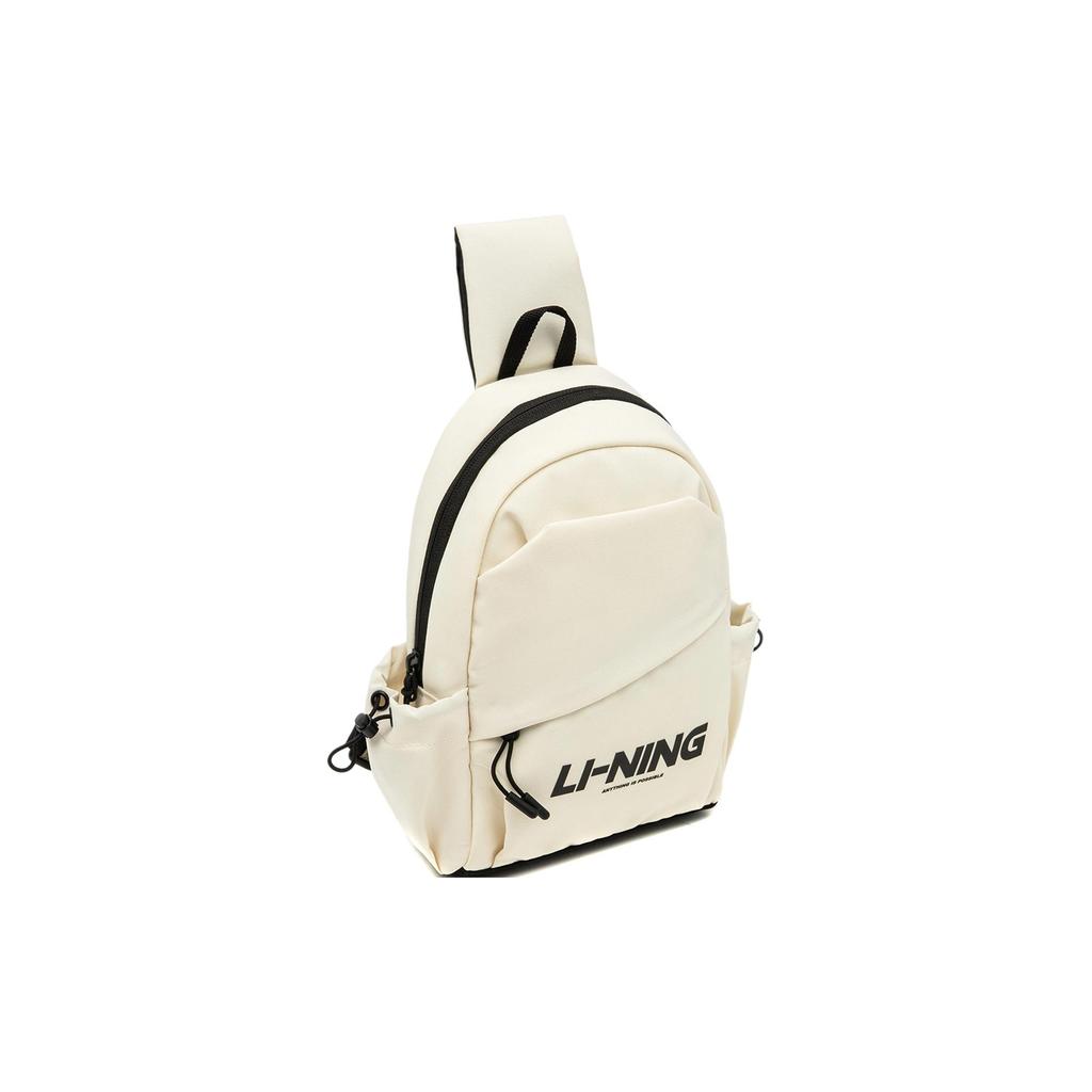 New LiNing Sports Life Collection Polyester One Shoulder Crossbody Bag, Sling Bag Regular Unisex Ecru ABDU167-1