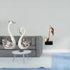 Porcelain Swan Figurine And Musical Note Resin Sculpture Collection Creative Animal Music