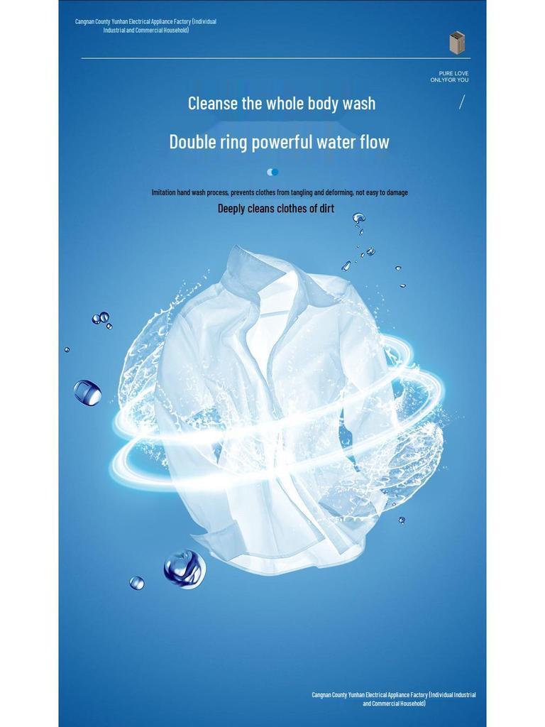 10kg Fully Automatic Washer-Dryer with Compact Pulsator for Households and Rentals