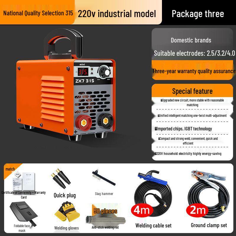 Portable 220V 315 Handheld Welding Machine - Compact Household DC Mini with All-Copper Components