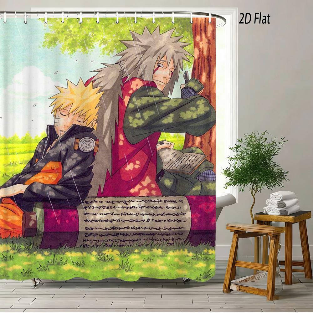 

2D Flat Anime Sakura Red Floral Top Beach Outfit Shower Curtain Waterproof Bathroom Decor W60H190(CM)-1 Pcs