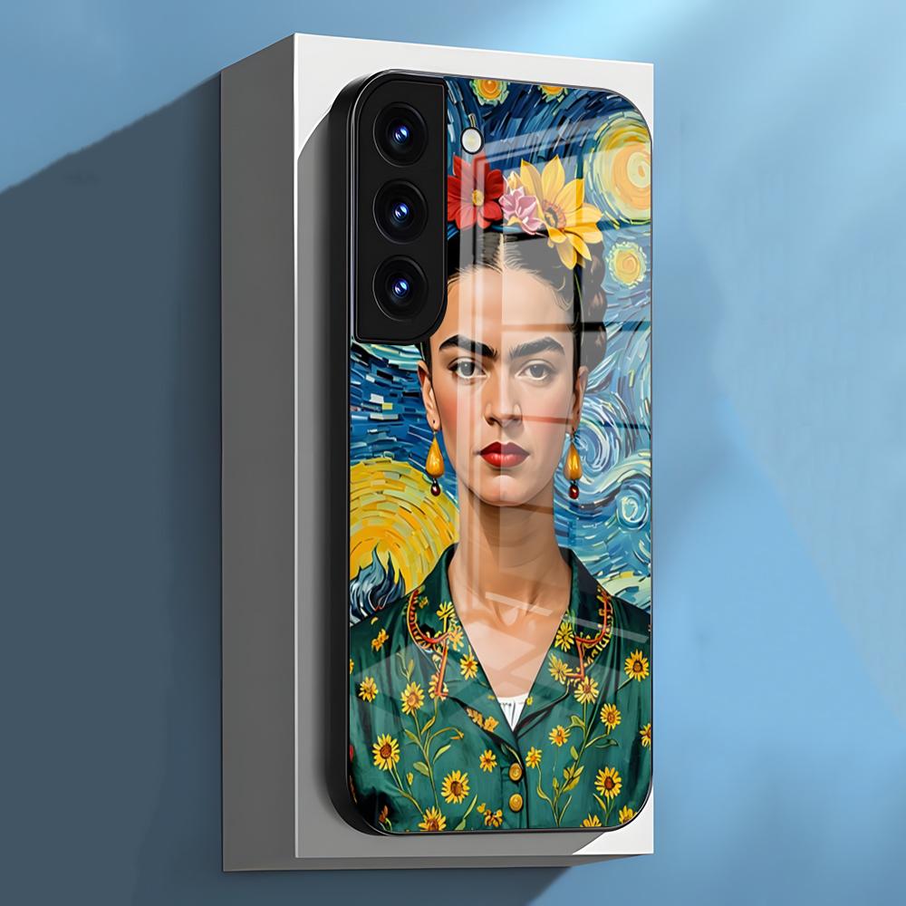 F-Frida K-Kahlo Phone Case For Samsung S26 S25 S24 FE S23 S22 S21 Plus S20 Ultra Note20Ultra Black Glass Cover