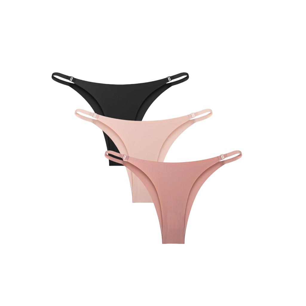 3Pcs/Set Women Seamless Briefs Sexy Low Waist Brazilian Panties Female Traceless Underpants Solid Color Panties XS-XL