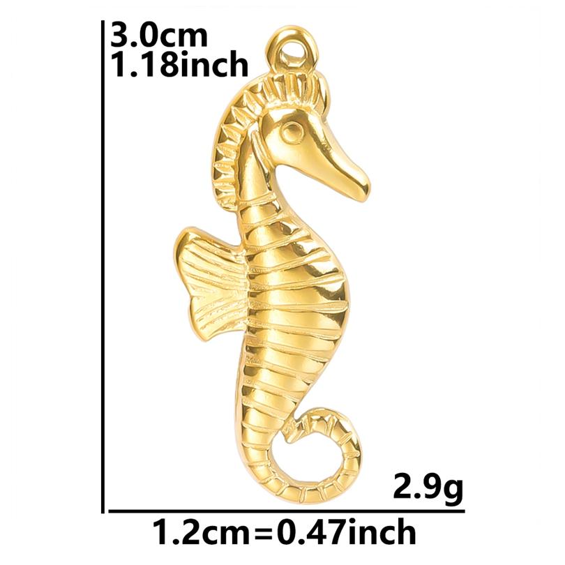 5pcs/Lot Gold Color Exquisite Sea Animal Charm Shell Tortoise Stainless Steel Pendants For Jewelry Making Supplies Beach Pendant