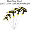 YUENTOEN 5-Piece T-Handle Hex Wrench Set with Long Ball Point and Allen Wrenches, Sizes 2.5mm, 3mm, 4mm, 5mm, and 6mm, for Car, Machine, Bicycle, and