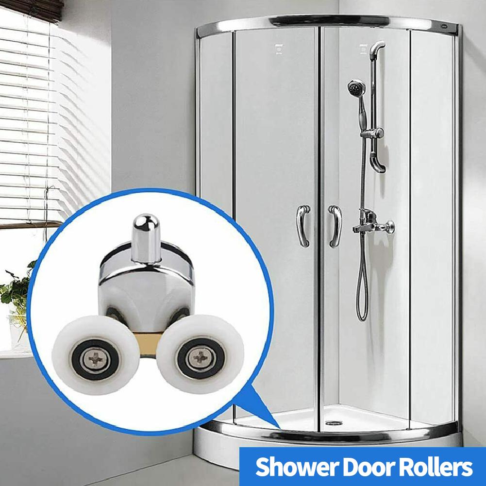 Glass Shower Doors Pulleys 23mm 4pcs ABS + Zinc Alloy Silver Partition Sliding Door Single Shower Door Rollers