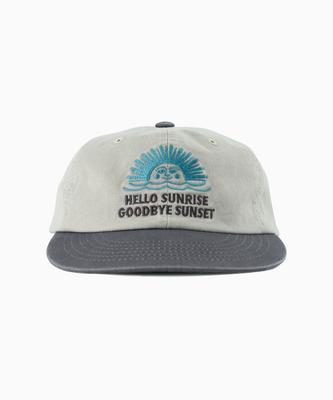 HELLO SUNRISE 90S Logo 6Panel Cap_Light Gray & Charcoal