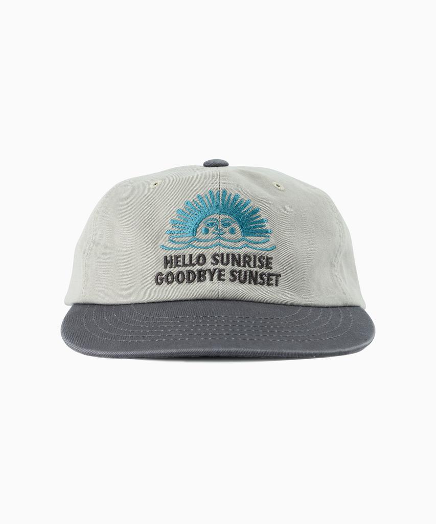 HELLO SUNRISE 90S Logo 6Panel Cap_Light Gray & Charcoal