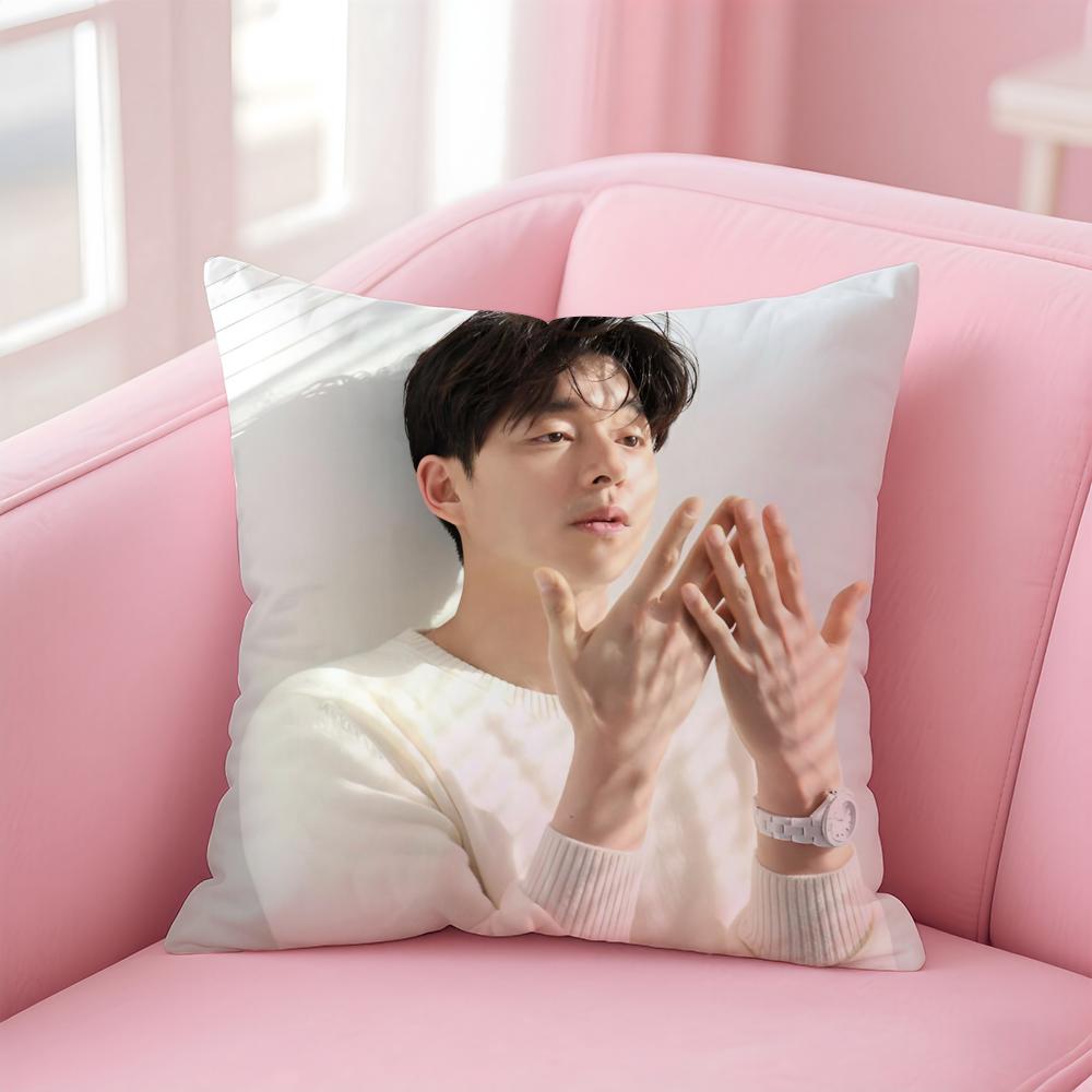 Hot Handsome Actor GGong YooS Cushion Cover Pillowcase Short Plush Invisible Zipper Room Sofa Cushion Cover