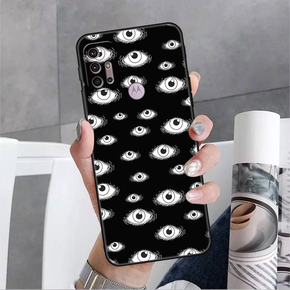 

Чехол со страшным лицом и глазами для Motorola G30 G9 Play G82 G52 G60 G8 G9 Power G50 One Fusion Edge 30 20, черный, мягкий чехол для телефона One Hyper
