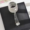 HY  Women's Gold Plated Multi-Layer Rhinestone Finger for Bracelet Shiny Diamond Accent for Latin Dance Ballroom Belly Dance