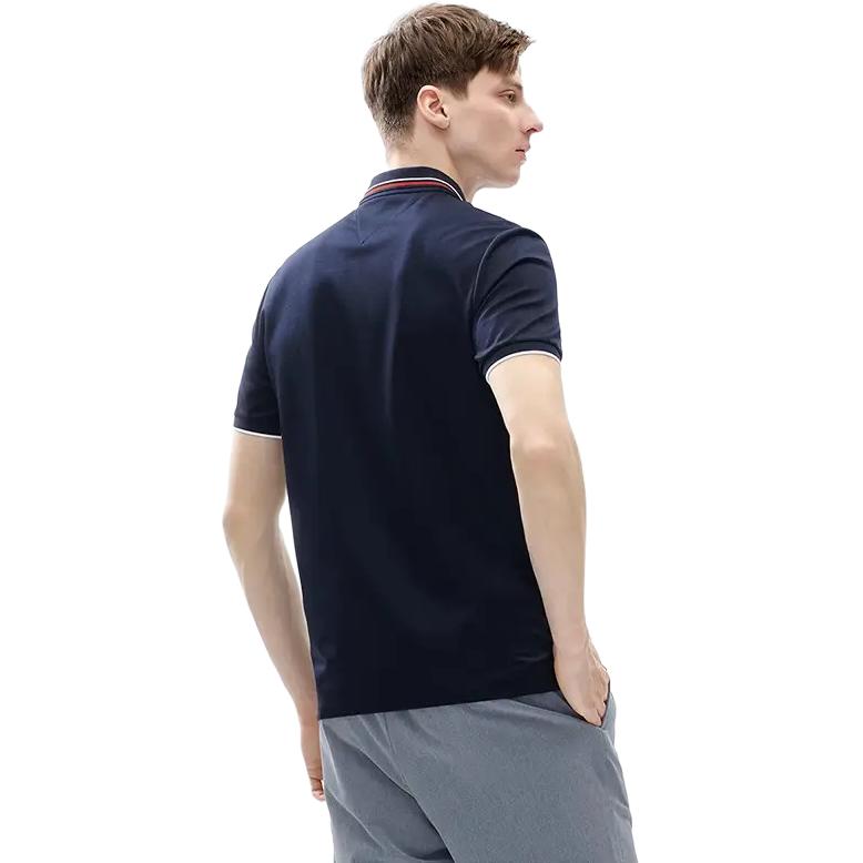 Fila Striped Knit Polo Shirt With Logo Print Men Polo Shirts Legendary-Blue F51M421101ANV