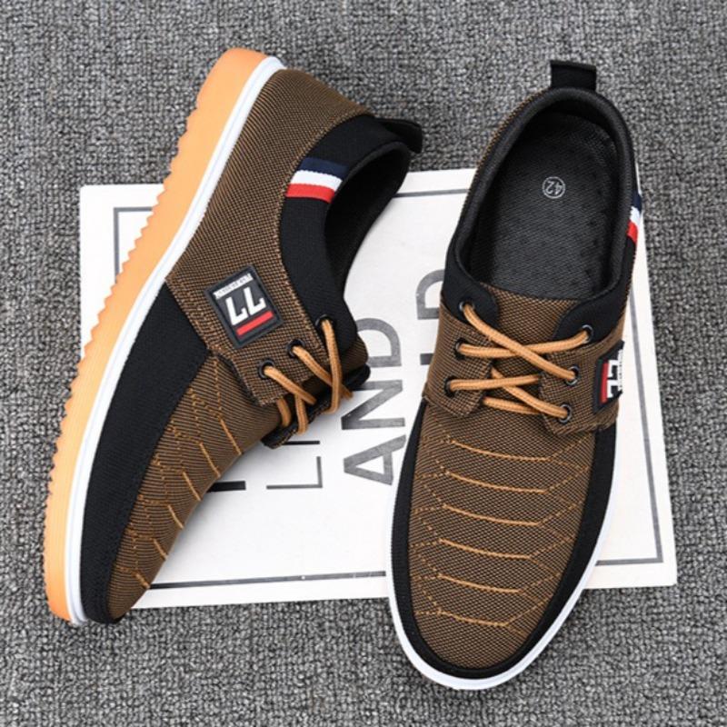Fashion Men's Canvas Shoes Light Walking Flats Casual Sneakers Men Lace Up Vulcanize Shoes Soft Sole Driving Shoes Zapatillas