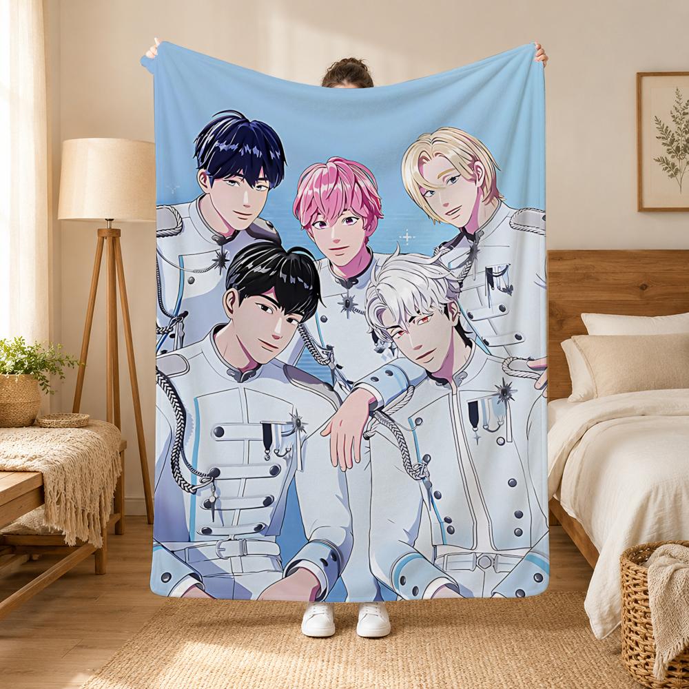 PLAVE K-pop Group Throw 240g flannel blanket, suitable for sofas, beds, offices, exquisite gift blankets