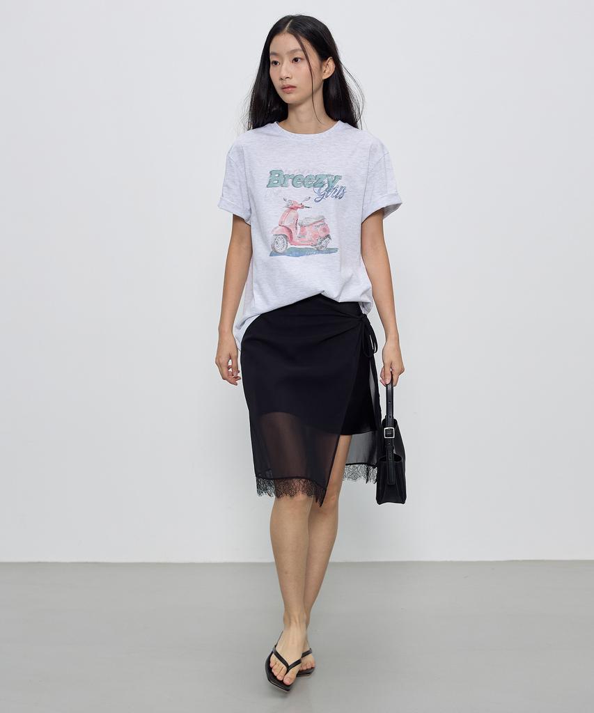 City Breeze Layered Chiffon Skirt_Black