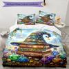 3PC Custom Name Magic Hat Potions Bedding Set Duvet Cover Closure Includes 1 Duvet Cover & 2 Pillowcases for Bedroom