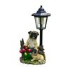 Patio Dog Figurine, Light Sculpture Made of Resin for The