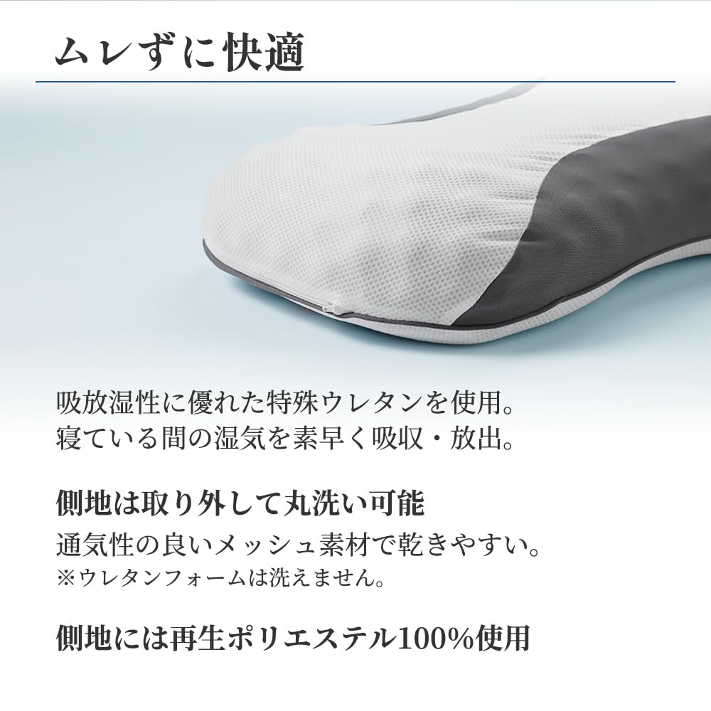 Showa Nishikawa Muatsu 3D Pillow, Approximately 60 x 37 cm, Special 3D Concave and Convex Structure, Odor-Resistant, Body Pressure Dispersion,