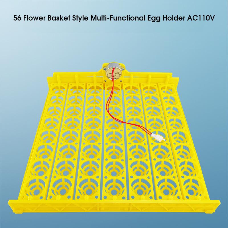 56 Eggs Incubator Turn Tray Chickens Ducks Poultry Fully Automatically Brooder Turntable Turn Eggs Incubation Equipment New