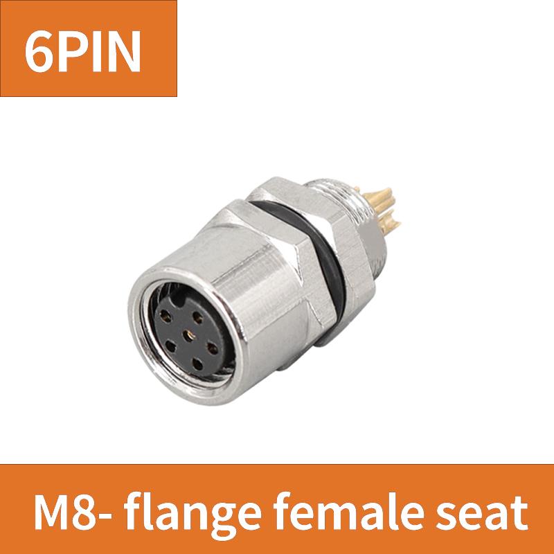 5/10PCS  M8 Flange Mounting Sensor Connector Waterproof Male And Female Plug Threaded Couplings 3 4 5 6 8 Pin A Type Connector