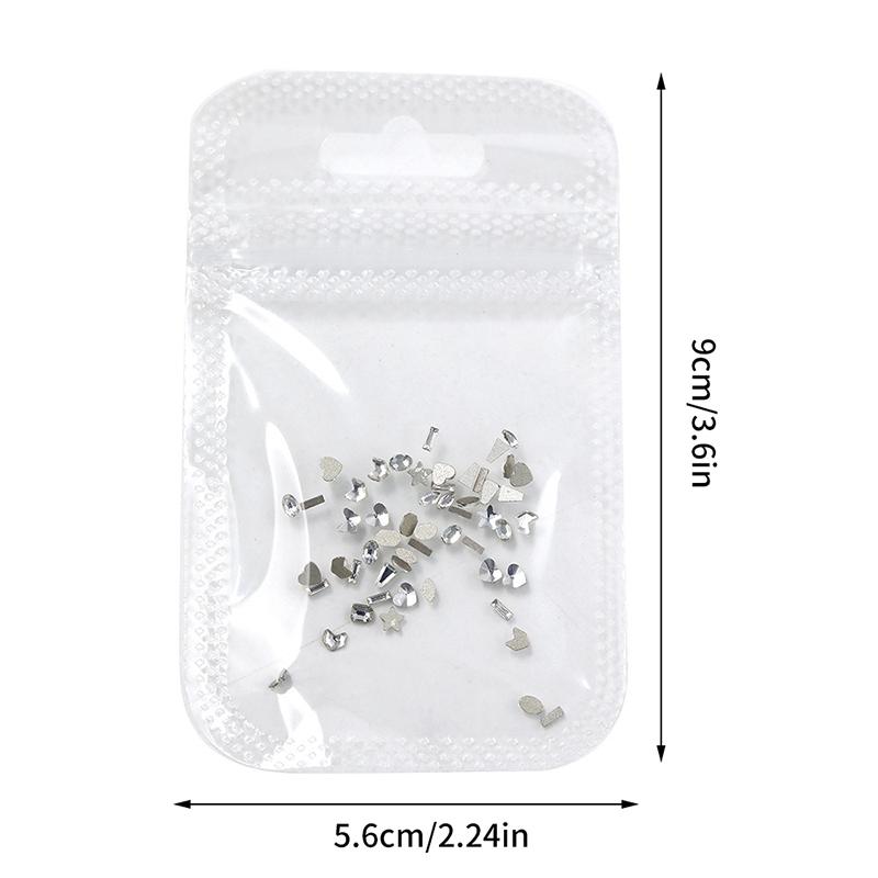 50Pcs Mini Shaped Crystal Diamond Nail Decorations Flat Bottomed Rhinestone Mixed Color Glass Gemstone Diy Manicure Accessory
