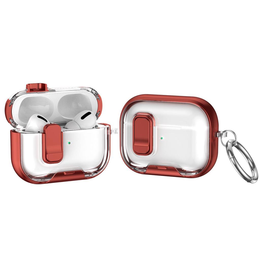 Transparent Color-Block Protective Case with Stand for AirPods Pro 2nd Gen
