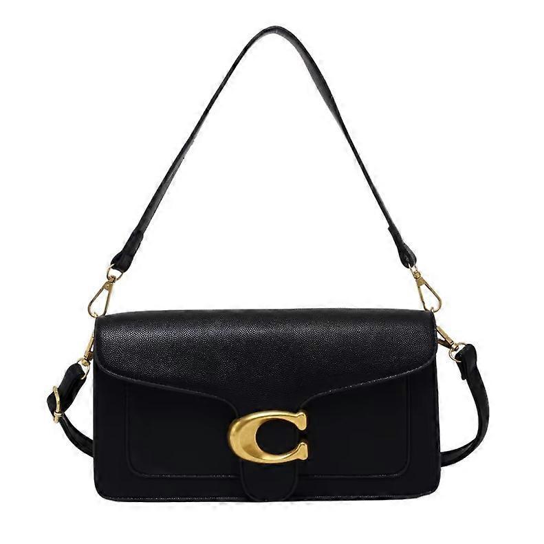 Needme-germanst Nieuwe Vintage Dames Handtas Kleurblok Brede Schouderband Modieuze Baguette Tas Onderarm Tas
