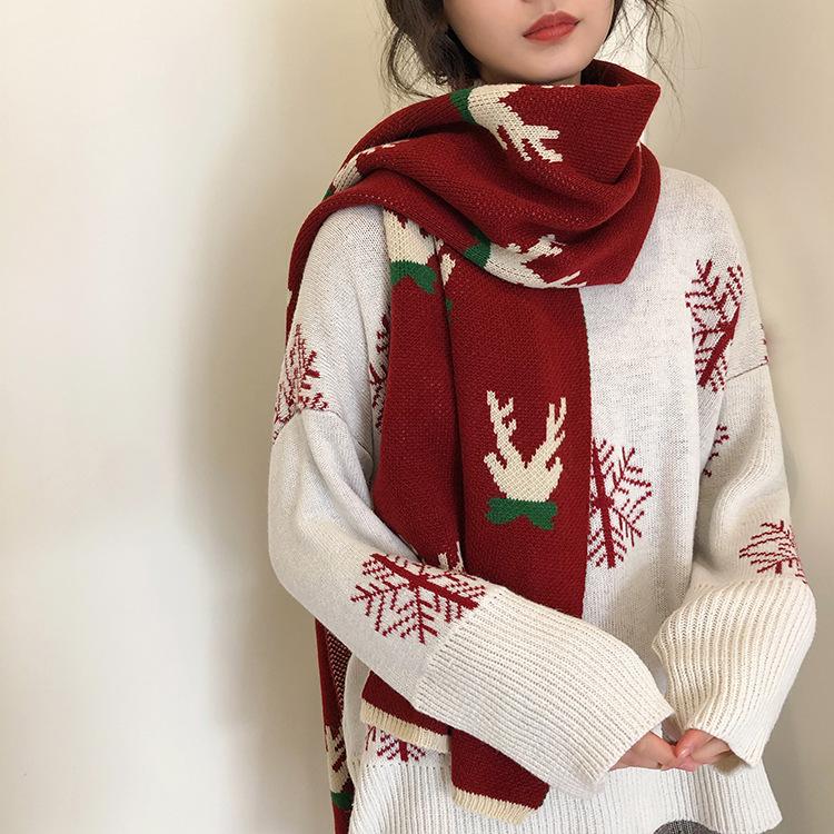 New Year Gift: Winter Cute Japanese Fawn Girl Knitted Scarf