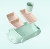 Car-Shaped Bamboo Fiber Children's Plate with Three Compartments & Water Cup - Durable, Anti-Fall Design for Baby Meals
