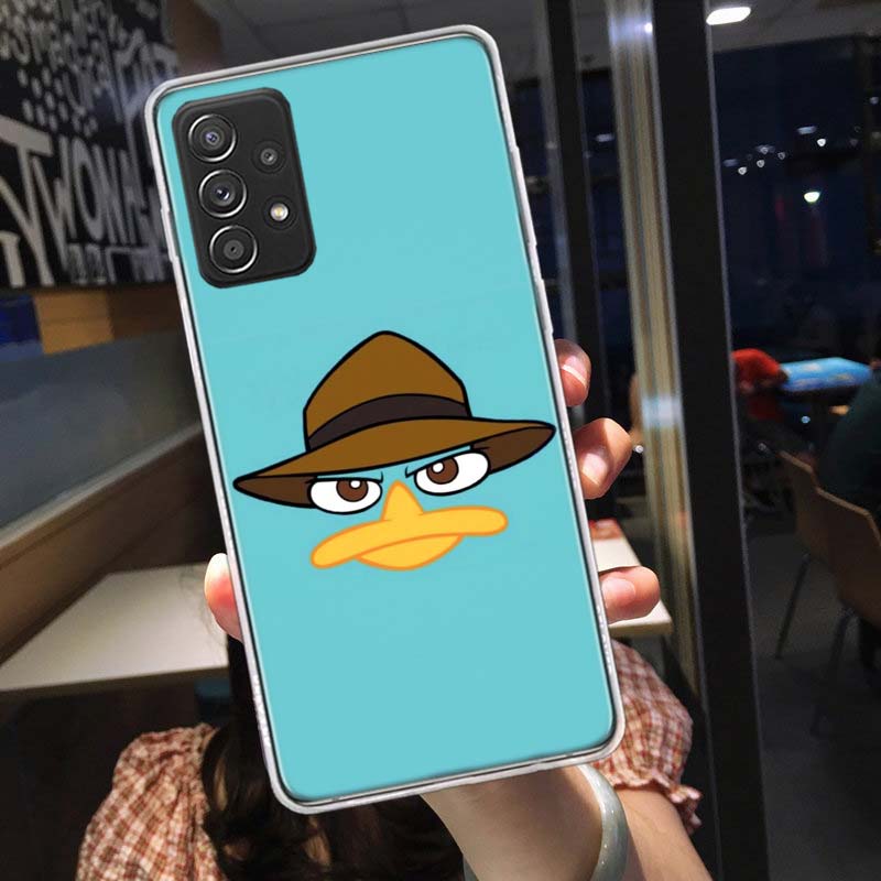 Cartoon Perry The Platypus Phone Case for Samsung A54 A57 A37 A17 A14 A15 A12 A24 A34 A55 A35 A25 A52S A07 A05S A04S A22 A32 A72