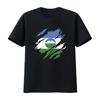 Kabardino Balkaria Flag Torn Design Mens 100 Cotton T Shirt Vintage Washed Top For Everyday Wear Fashion Comfortable