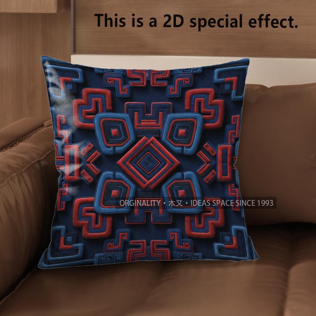 2D Boho Aztec Geometric Throw Pillow Covers Pattern Cushion Cover Suitable For Sofa Bedroom Car Pillow Cover