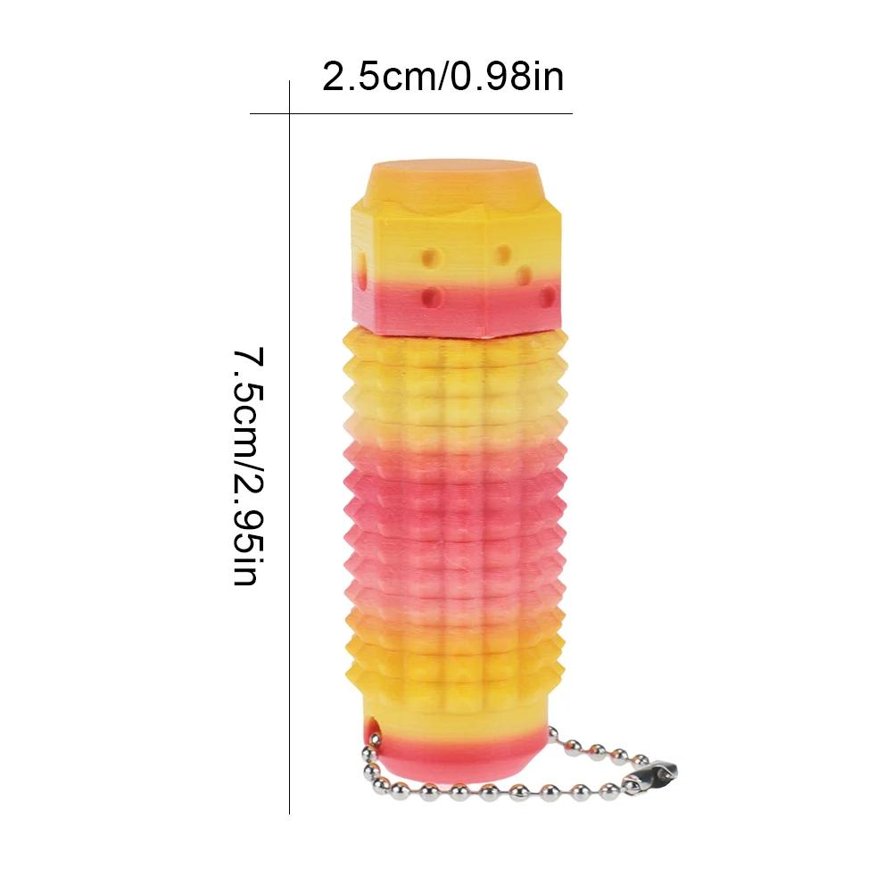 3D Printed Little Spiky Sensory Roller Toys Stress Relief Spiky Stim Tactile Keychain Mini Grippie Fidget Toys Keychain Pendant